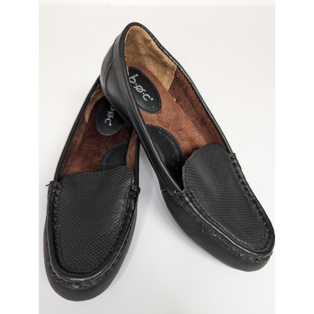 B.O.C by Born Jana Shoes Loafers Slip On Flats Black Womens Size 7 Prep Academia